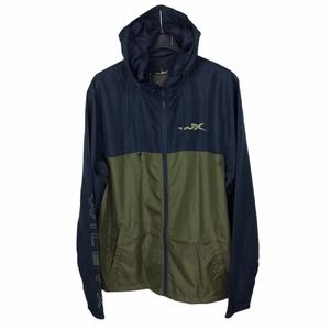 Wyleyx Mist Men's Olive Green & Navy Lightweight Windbreaker Jacket Size XL